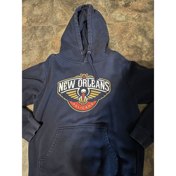 FANATICS NBA New Orleans Pelicans Primary Logo Hoodie Medium Navy Sweatshirt - Picture 3 of 3